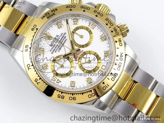 0204 Daytona 116523 SS YG VRF 1:1 Best Edition White Diamonds Dial on SS YG Bracelet A Premium 1644